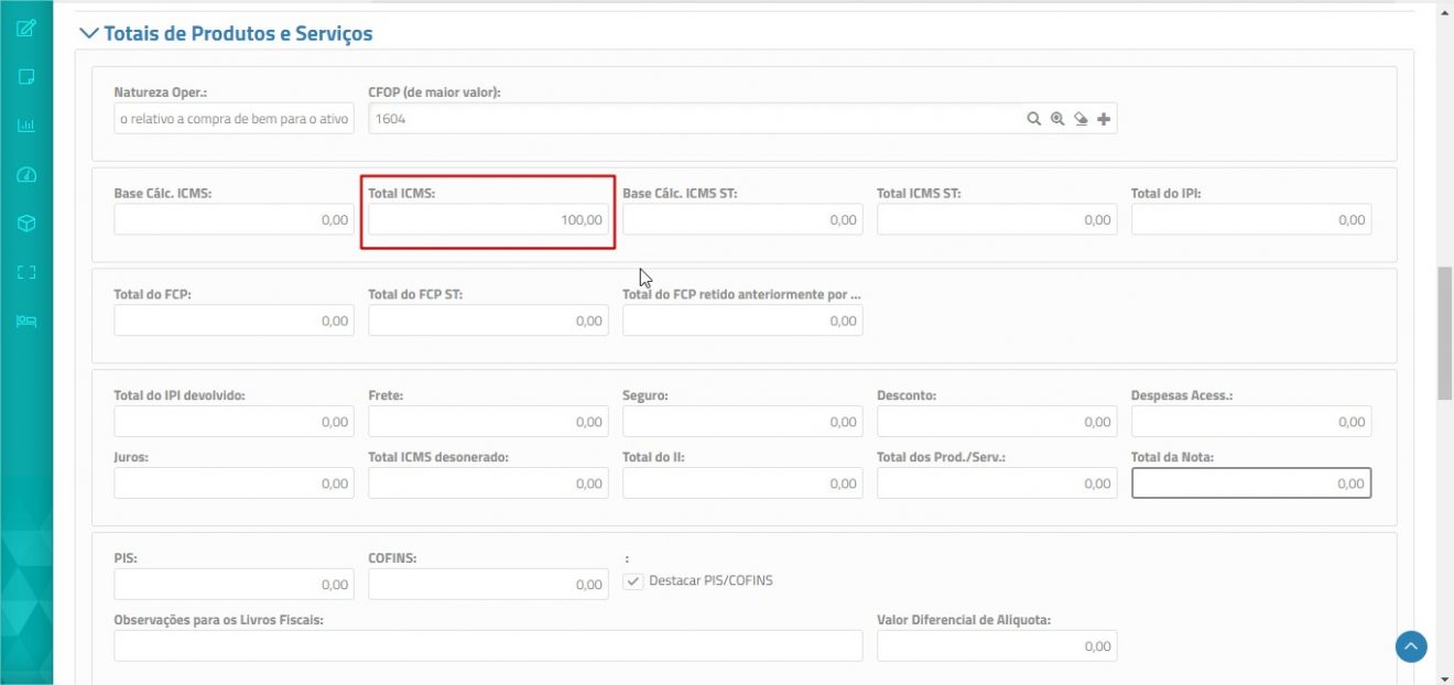 Como Fazer Uma Nota Fiscal De Crédito Ajuste De Icms Sobre Ativo Ciap Docs New Erpflex 3334